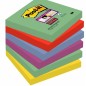 Karteczki samoprzylepne POST-IT® Super sticky (654-6SS-MAR), 76x76mm, 6x90 kart., paleta marrakesz