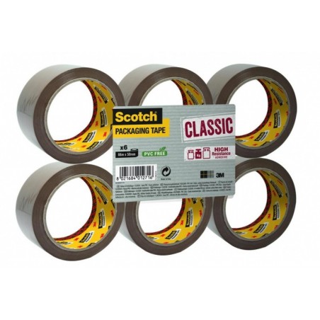Taśma pakowa scotch® classic (cl.4850.f6.b), 48mm, 50m, 6szt., brązowa