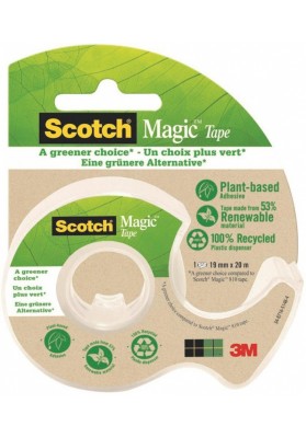 Taśma biurowa ekologiczna scotch® magic™ (9-1920d), matowa, z dyspenserem, 19mm, 20m