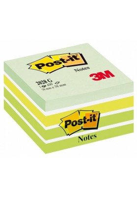 Kostka samoprzylepna post-it® (2028-g), 76x76mm, 1x450 kart., zielona