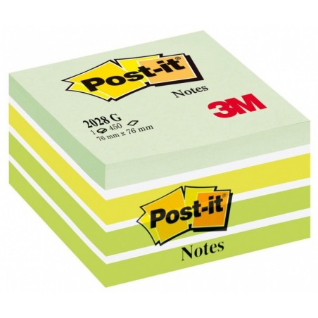 Kostka samoprzylepna post-it® (2028-g), 76x76mm, 1x450 kart., zielona