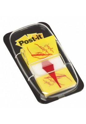 Zakładki indeksujące POST-IT® z nadrukiem „ręka+ołówek” (680-31), PP, 25,4x43,2mm, 50 kart.
