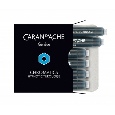 Naboje CARAN D'ACHE Chromatics Hypnotic Turquoise, 6szt., turkusowe