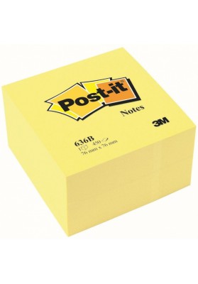 Kostka samoprzylepna post-it® (636b), 76x76mm, 1x450 kart., żółta