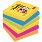 Karteczki samoprzylepne post-it® super sticky (654-6ss-rio), 76x76mm, 6x90 kart., paleta rio de janeiro