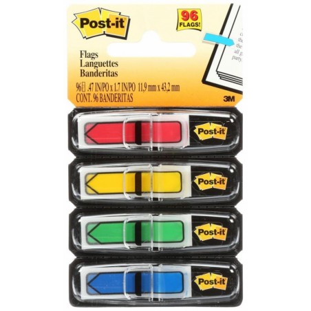 Zakładki indeksujące post-it® (684-arr3), pp, 11,9x43,1mm, strzałka, 4x24 kart., mix kolorów