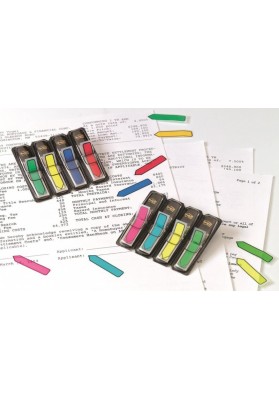 Zakładki indeksujące POST-IT® (684-ARR3), PP, 12x43mm, strzałka, 4x24 kart., mix kolorów