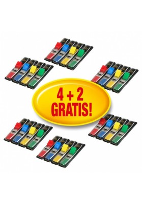 Zestaw promocyjny zakładek post-it® (683-4), pp, 11,9x43,2mm, 4+2x35 kart., mix kolorów, 2 gratis