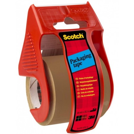 Mini dyspenser do taśm scotch® (c.5020.d), w zestawie taśma pakową, 48mmx20,3m, czerwony