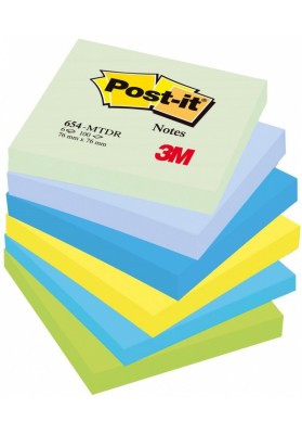 Karteczki samoprzylepne POST-IT® (654-MTDR), 76x76mm, 6x100 kart., paleta marzycielska