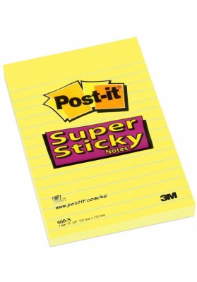 Karteczki samoprzylepne post-it® super sticky (660-s), 102x152mm, 1x75 kart., żółte