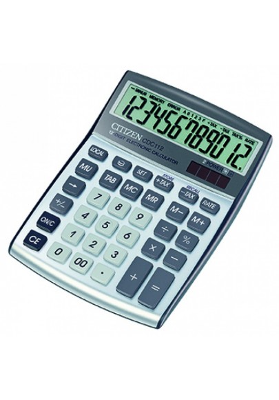 Kalkulator biurowy citizen cdc-112 wb, 12-cyfrowy, 174x130mm, szary