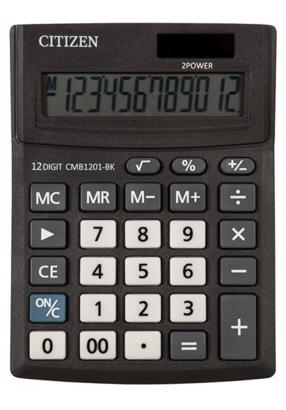 Kalkulator biurowy citizen cmb1201-bk business line, 12-cyfrowy, 137x102mm, czarny