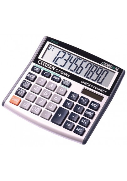Kalkulator biurowy citizen ct-500vii, 10-cyfrowy, 136x134mm, szary