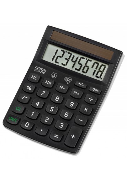 Kalkulator biurowy citizen ecc-210, 8-cyfrowy, 143x102mm, czarny