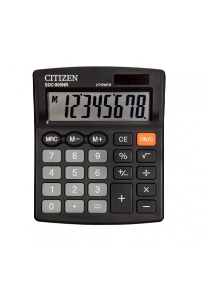 Kalkulator biurowy citizen sdc-805nr, 8-cyfrowy, 120x105mm, czarny