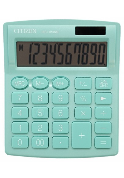 Kalkulator biurowy citizen sdc-810nrgre, 10-cyfrowy, 127x105mm, zielony