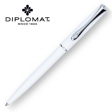 Długopis diplomat traveller, biały/chromowany