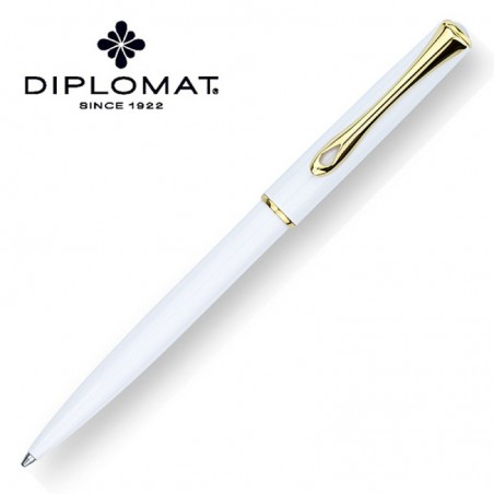 Długopis diplomat traveller, biały/złoty