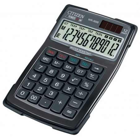 Kalkulator wodoodporny citizen wr-3000, 152x105mm, czarny