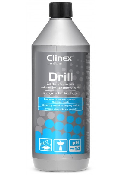 Żel clinex drill 1l, do udrażniania odpływów kanalizacyjnych