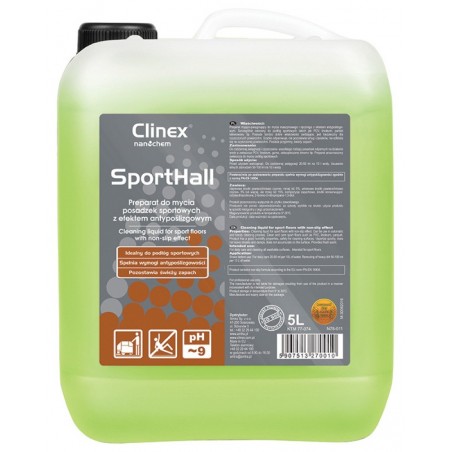 Preparat myjąco-pielęgnujący clinex sporthall 5l, do mycia podłóg