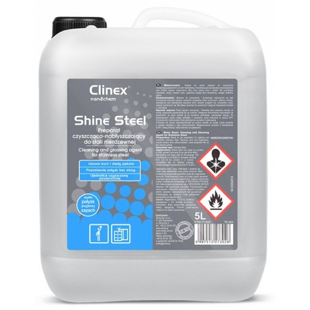 Preparat czyszcząco-nabłyszczający clinex shine steel 5l, do stali nierdzewnej