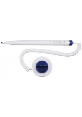 Długopis klick-fix-pen schneider, na sprężynce, samoprzylepny, m, blister, biały / niebieski