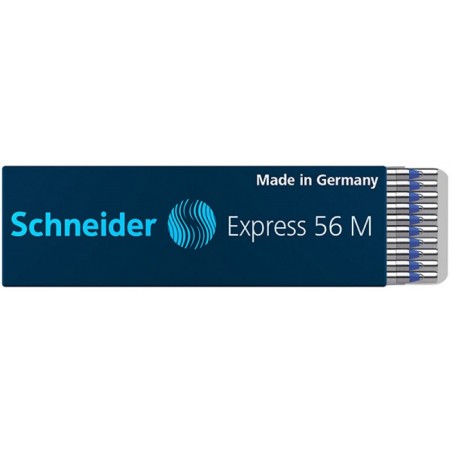 Wkład express 56 m do długopisu schneider, m, format d, niebieski - 20 szt
