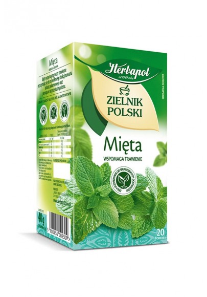 Herbata herbapol zielnik polski, 20 torebek, mięta