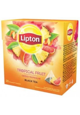 Herbata LIPTON, piramidki, 20 torebek, owoce tropikalne