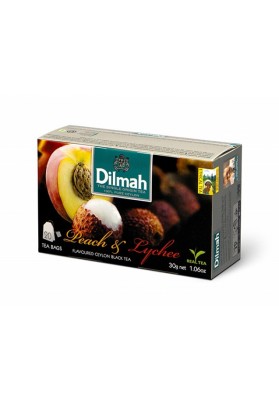 Herbata DILMAH, brzoskwiniowa i lichi, 20 torebek