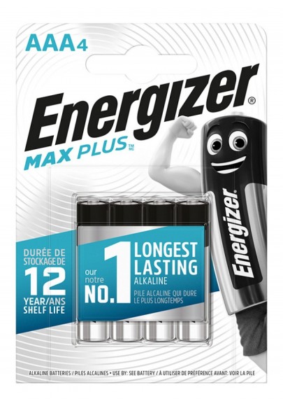 Bateria energizer max plus, aaa, lr03, 1,5v, 4szt.