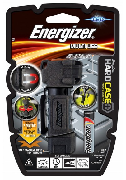 Latarka energizer hard case multi-use + 1szt. baterii aa, czarna