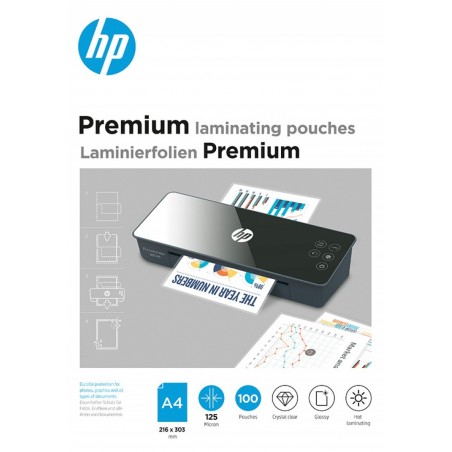 Folie laminacyjne HP PREMIUM, A4, 125 mic, 100 szt., przezroczyste/połysk