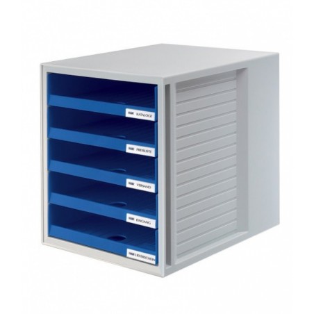 Zestaw 5 szufladek HAN CabinetSet, polistyren, A4, otwarte, niebieski