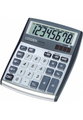 Kalkulator biurowy citizen cdc-80wb, 8-cyfrowy, 135x105mm, szary