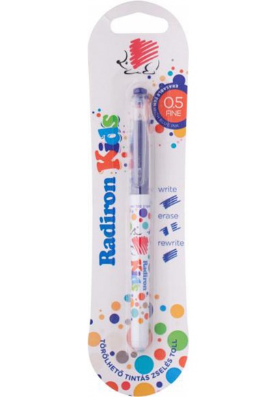 Długopis żelowy ico student radiron kids, wymazywalny, blister, niebieski