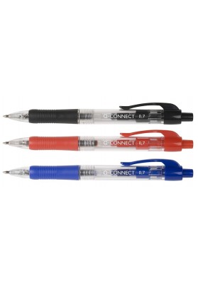 Długopis automatyczny q-connect 0,7mm, niebieski - 10 szt