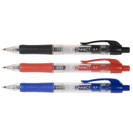 Długopis automatyczny q-connect 0,7mm, niebieski - 10 szt