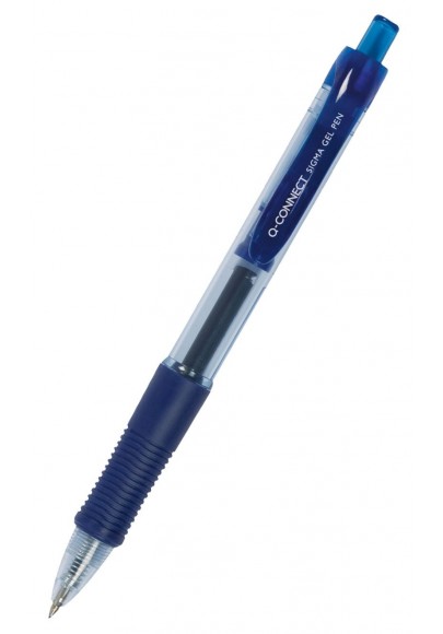Długopis automatyczny żelowy q-connect 0,5mm (linia), niebieski - 12 szt