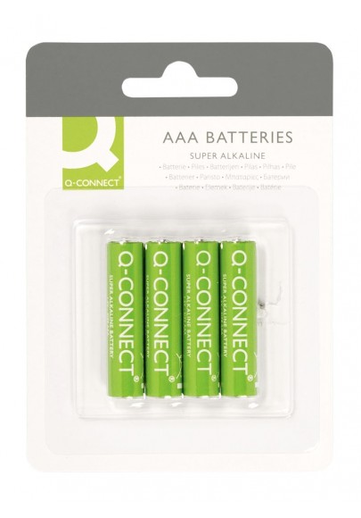 Baterie super-alkaliczne q-connect aaa, lr03, 1,5v, 4szt.