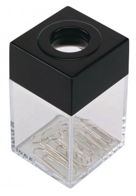 Pojemnik magn. na spinacze Q-CONNECT, mały, transparentny czarny