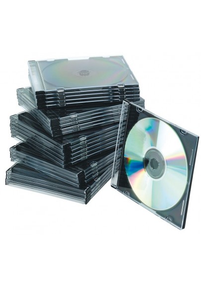 Pudełko na płytę cd/dvd q-connect, slim, 25szt., przeźroczyste
