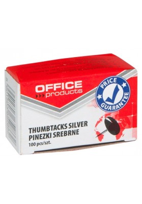 Pinezki klasyczne OFFICE PRODUCTS, 100szt., srebrne
