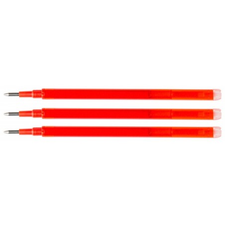 Wkład do długopisu wymazywalnego q-connect, 1,0mm, 3szt., zawieszka, czerwony