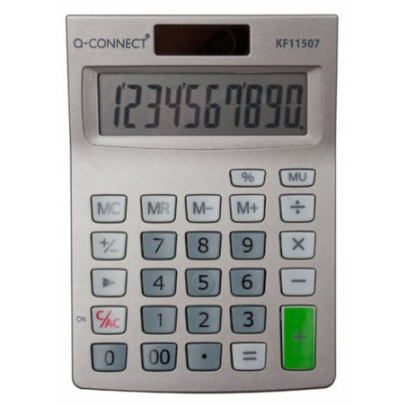 Kalkulator biurowy Q-CONNECT, 10-cyfrowy, 102x140mm, szary