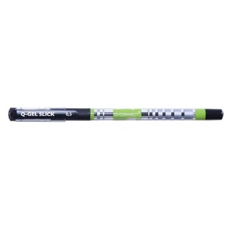 Długopis żelowo-fluidowy q-connect 0,5mm, czarny - 12 szt
