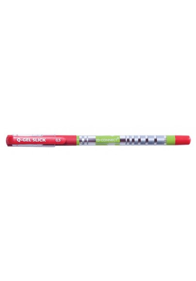 Długopis żelowo-fluidowy q-connect 0,5mm, czerwony - 12 szt