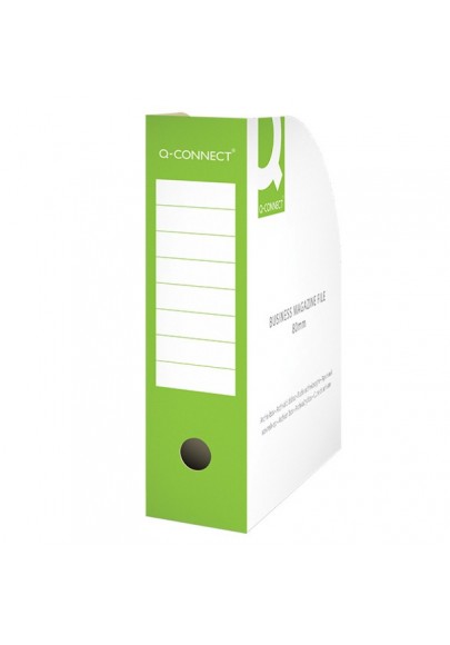 Pojemnik na dokumenty q-connect, karton, otwarte, a4/80mm, zielone